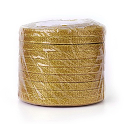Gold Glitter Metallic Ribbon, Sparkle Ribbon, with Gold Metallic Cords, Valentine's Day Gifts Boxes Packages, Gold, 1 inch(25mm), 25yards/roll(22.86m/roll), 5rolls/group, 125yards/group(114.3m/group)
