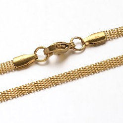 Golden 304 Stainless Steel Bar Link Chains Necklaces, with Lobster Claw Clasps, Golden, 17.7 inch(45cm)