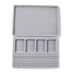 Серый Пластиковые флокированные браслеты из бисера доски для дизайна, с 4 браслетами дизайн каналов, 4 углубленная секция, дюймовые и сантиметровые отметки, съемная крышка, серые, 28.5x19.5x1.7 см