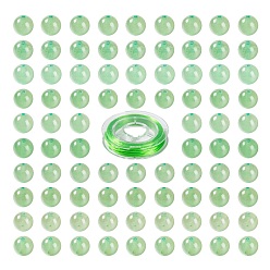 Зеленый Авантюрин 100 шт 8 круглые бусины из натурального зеленого авантюрина мм, с 10 эластичной кристаллической нитью m, для изготовления наборов эластичных браслетов своими руками, 8 мм, отверстие : 1 мм