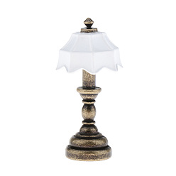 Bronce Antiguo Adornos de lámpara de mesa de aleación en miniatura, accesorios de casa de muñecas micro paisaje hogar, simulando decoraciones de utilería, Bronce antiguo, 40 mm
