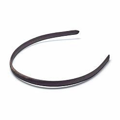 Coconut Brown Plain Plastic Hair Band Findings, No Teeth, Covered with Cloth, Coconut Brown, 120mm, 9.5mm