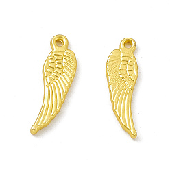 Matte Gold Color Rack Plating Alloy Pendants, Cadmium Free & Lead Free & Nickle Free, Wing Charms, Matte Gold Color, 17x5x1mm, Hole: 1mm