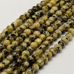 Yellow Green Natural Labradorite Bead Strands, Dyed & Heated, Round, Faceted, Yellow Green, 6mm, Hole: 0.5mm, about 64pcs/strand, 14.9 inch(38cm)