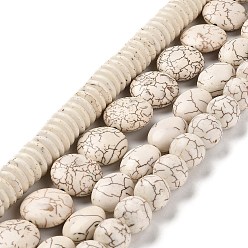 Howlite Chapelets de perles synthétiques howlite, formes mixtes, 12~18x12~18x3~7mm, Trou: 1.4mm, environ263 pcs / 500 g
