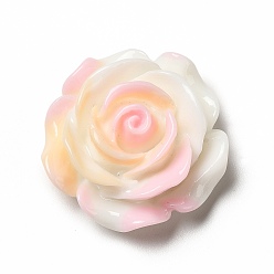 BrumosaRosa Cabujones de resina opaca de color degradado, flor, rosa brumosa, 28x28x12 mm