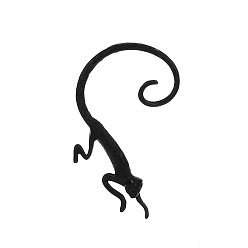 Матовый Черно-Металлический Цвет Серьги-каффы с леопардовым принтом, серьги в форме готического альпиниста для непроколотого уха, матово-металлический цвет, 59 мм