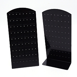 Negro Marco de exhibición de pendiente de acrílico, reconectar, 72 agujero, negro, 46x88x90 mm, agujero: 0.5 mm