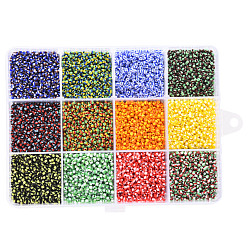 Mixed Color 12/0 Opaque Colours Seep Glass Beads, Round Seed Beads, Mixed Color, 12/0, 1.5~2x2mm, Hole: 0.5mm, 12 colors, 14g/color, 168g/box