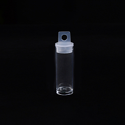 Clair Tubes de récipients en polypropylène (pp), bouteille, tubes suspendus de stockage de perles de rocaille, clair, 6.7x1.95 cm, trou: 6 mm, capacité: 10 ml (0.34 fl. oz)