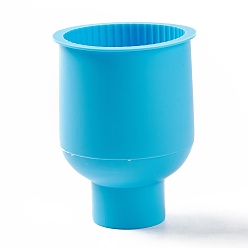 Bleu Ciel Foncé Moules en silicone pour vase à colonne rainuré bricolage, moules de résine, pour la résine UV, fabrication artisanale de résine époxy, bleu profond du ciel, 100x80mm, diamètre intérieur: 70 mm