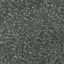 (9A) Transparent Light Black Diamond Toho perles de rocaille rondes, perles de rocaille japonais, (9 a) diamant noir clair transparent, 11/0, 2.2mm, Trou: 0.8mm, environ5555 pcs / 50 g