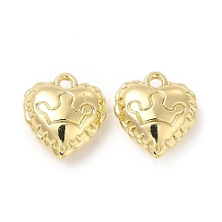 Light Gold Rack Plating Alloy Heart Charms, Cadmium Free & Lead Free, Crown Pattern, Light Gold, 12.5x11x5mm, Hole: 1.4mm