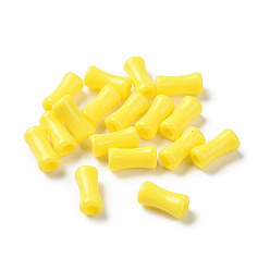 Amarillo Abalorios de acrílico opacos, palo de bambú, amarillo, 11x5.5 mm, agujero: 2.8 mm, Sobre 3360 unidades / 500 g