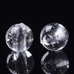 Clear Transparent Acrylic Beads, Glitter Beads, Round, Clear, 6mm, Hole: 2mm, about 4400pcs/500g
