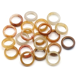 Топаз Нефрит Простые кольца с натуральным топазом и нефритом, внутренний диаметр: 18~20 мм
