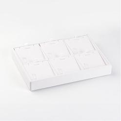 Blanco Collares de madera cajas de presentación, cubierta de cuero de la PU, blanco, 18x25x3.2 cm