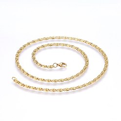 Золотой 304 из нержавеющей стали lumachina цепи ожерелья, золотые, 19.68 дюйм (50 см), 3.5~4 мм