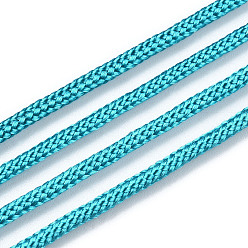Cielo Azul Oscuro Cuerdas de cable de poliéster y spandex, 16 -ply, cielo azul profundo, 2 mm, aproximadamente 109.36 yardas (100 m) / paquete