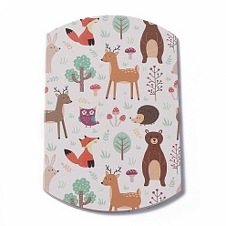 Other Animal Cajas de almohadas de papel, cajas de regalo de dulces, para favores de la boda baby shower suministros de fiesta de cumpleaños, blanco, patrón de los animales, 3-5/8x2-1/2x1 pulgada (9.1x6.3x2.6 cm)