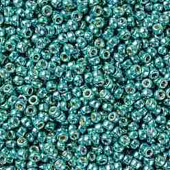 (PF569) PermaFinish Turquoise Metallic TOHO Round Seed Beads, Japanese Seed Beads, (PF569) PermaFinish Turquoise Metallic, 11/0, 2.2mm, Hole: 0.8mm, about 5555pcs/50g