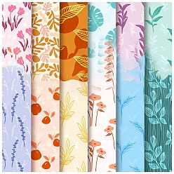 Leaf 12 Sheets 12 Styles Scrapbooking Paper Pads, Decorative Craft Paper Pad, None Self-Adhesive, Leaf, 153x153x0.1mm, 1 Sheet/style