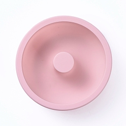 Pink Moules en silicone de qualité alimentaire beignet, moules de cuisson, pour ustensiles de cuisson de gâteau en mousseline de soie bricolage, rose, 115x34 mm, diamètre intérieur: 100 mm