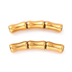 Antique Golden 925 Sterling Silver Tube Beads, Bamboop-shaped with Textured, Antique Golden, 18x4x3mm, Hole: 1.6mm, about 20Pcs/10g