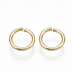 Real 18K Gold Plated Brass Open Jump Rings, Real 18K Gold Plated, 7x0.7mm, 5mm inner diameter