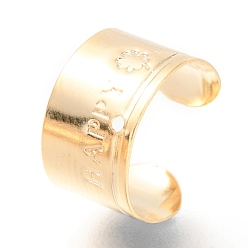 Golden 304 Stainless Steel Ear Cuff Findings, Golden, 11x7mm, Hole: 1mm