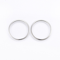Color de Acero Inoxidable 201 de acero inoxidable que une los anillos, anillo, color acero inoxidable, 20x0.8 mm, 17 mm de diámetro interior