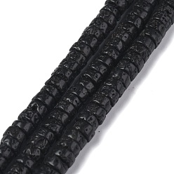 Lava Rock Natural Lava Rock Beads Strands, Heishi Beads, Flat Round/Disc, 4x2mm, Hole: 0.8mm, about 150~165pcs/strand, 15.35~15.74 inch(39~40cm)