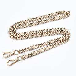 Light Gold Bag Chains Straps, Iron Curb Link Chains, with Alloy Swivel Clasps, for Bag Replacement Accessories, Light Gold, 1160x10mm