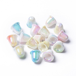 Mixed Color Two Tone Opaque Acrylic Beads, Mixed Color, 8x8x11mm, Hole: 1.5mm
