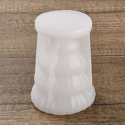 White Christmas Tree DIY Silicone Scented Candle Mold, Origami Style, White, 91x70mm, Inner Diameter: 48mm
