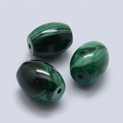 Malachite Natural Malachite Beads, Drum, 13x10mm, Hole: 1.4mm
