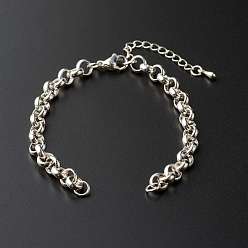 Stainless Steel Color 304 Stainless Steel Rolo Chain Bracelet, Belcher Chain, with 304 Stainless Steel Jump Rings, with Brass Chain Extender, Stainless Steel Color, 6-1/2 inch(16.5cm)