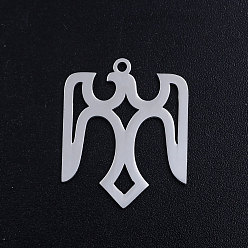 Stainless Steel Color 201 Stainless Steel Pendants, Eagle, Stainless Steel Color, 23.5x19x1mm, Hole: 1.5mm