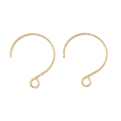 Golden Ion Plating(IP) 316 Surgical Stainless Steel Earring Hooks, with Horizontal Loops, Golden, 23.5x18mm, Hole: 3x2.6mm, 22 Gauge, Pin: 0.6mm