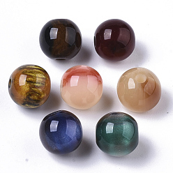 Mixed Color Resin Beads, Imitation Gemstone, Round, Mixed Color, 8mm, Hole: 1.6mm