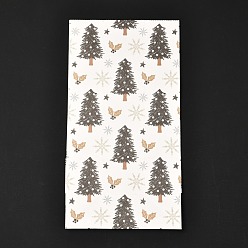 Arbre de Noël Sacs en papier rectangle thème noël, pas de poignée, pour cadeau et emballage alimentaire, motif d'arbre de Noël, 12x7.5x23 cm