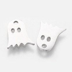 Stainless Steel Color 201 Stainless Steel Charms, Halloween, Ghost, Stainless Steel Color, 11.8x10.1mm