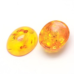 Gold Imitated Beeswax Resin Oval Flat Back Cabochons, Gold, 10x8x4.5mm