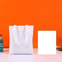 (7BDF) Прозрачный морозный бирюзовый Холщовая сумка из хлопчатобумажной ткани, вертикальная сумка для рукоделия, призрачный белый, 35x30 см