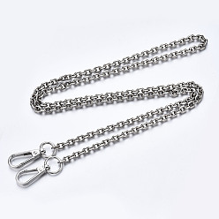 Platinum Bag Chains Straps, Iron Cable Link Chains, with Alloy Spring Gate Ring, for Bag Replacement Accessories, Platinum, 1180x7mm