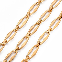 Real 18K Gold Plated 304 Stainless Steel Link Chains, with Spool, Unwelded, Nickel Free, Real 18K Gold Plated, 15x7x1.5mm, about 32.81 Feet(10m)/roll