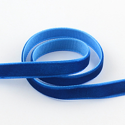Medium Blue 1-1/2 inch Single Face Velvet Ribbon, Medium Blue, 1-1/2 inch(38.1mm), about 25yards/roll(22.86m/roll)