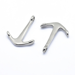 Stainless Steel Color 304 Stainless Steel Pendants, Anchor, Stainless Steel Color, 28.5x21.5x4mm, Hole: 4x3mm
