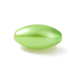 Pelouse Verte Perles de nacre en plastique ABS, riz, pelouse verte, 13.5x7.5mm, Trou: 1.6mm, environ1428 pcs / 500 g