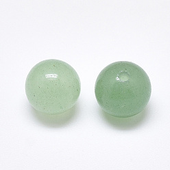 Aventurina Verde Perlas de aventurina verde naturales, medio-perforado, rondo, 12 mm, medio agujero: 1.2 mm